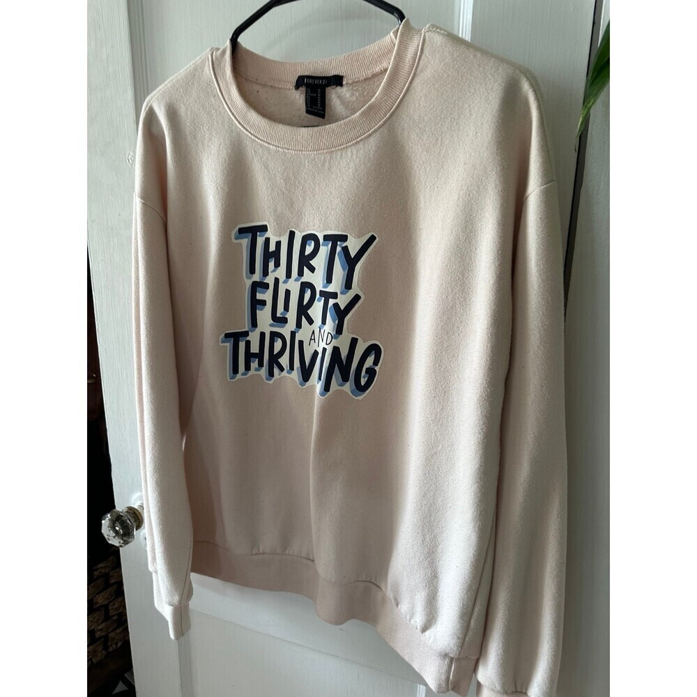 Forever21 Women’s size Medium Thirty Flirty & Thriving sweater - Picture 2 of 7